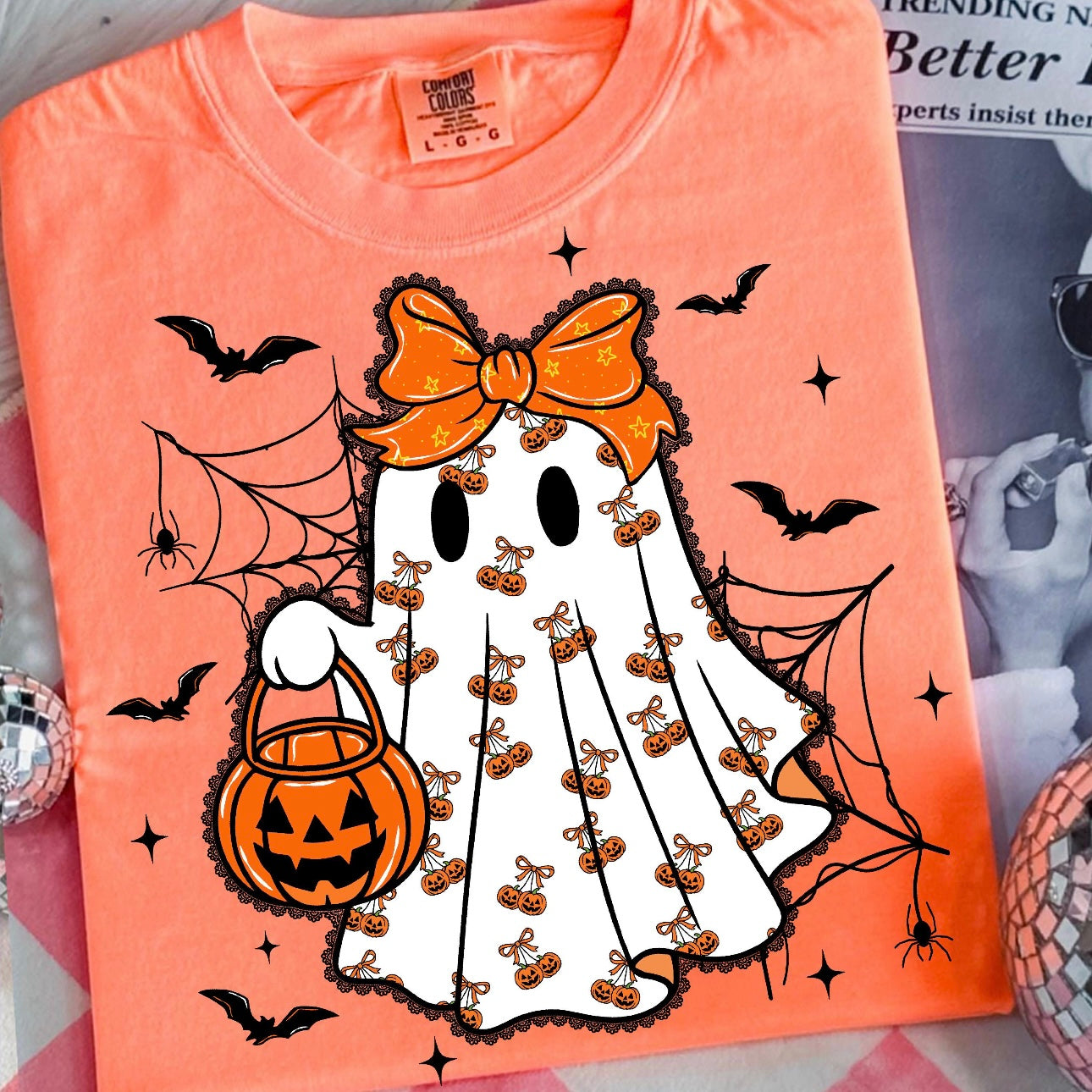 CUTE GHOST TEE OR CREW