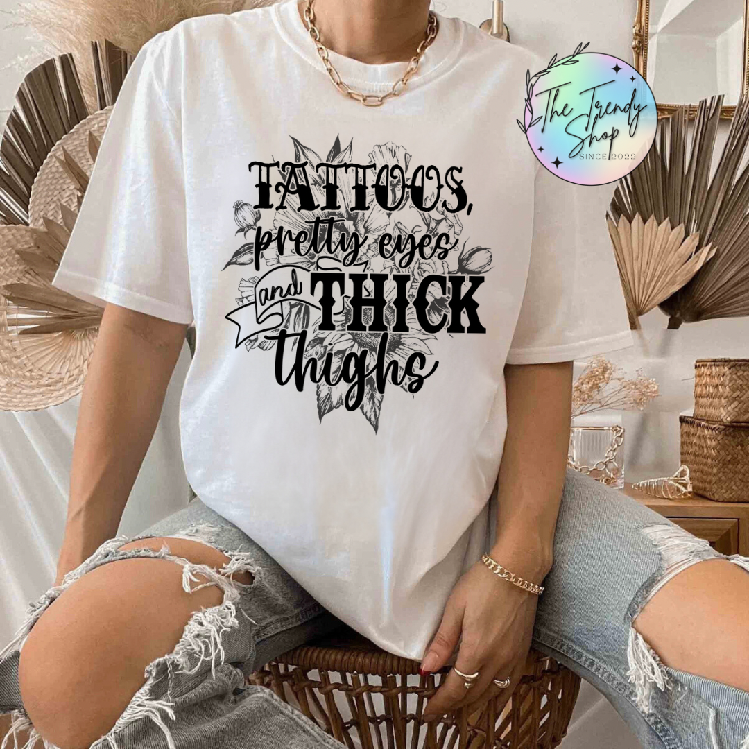TATTOOS PRETTY EYES TEE OR CREW