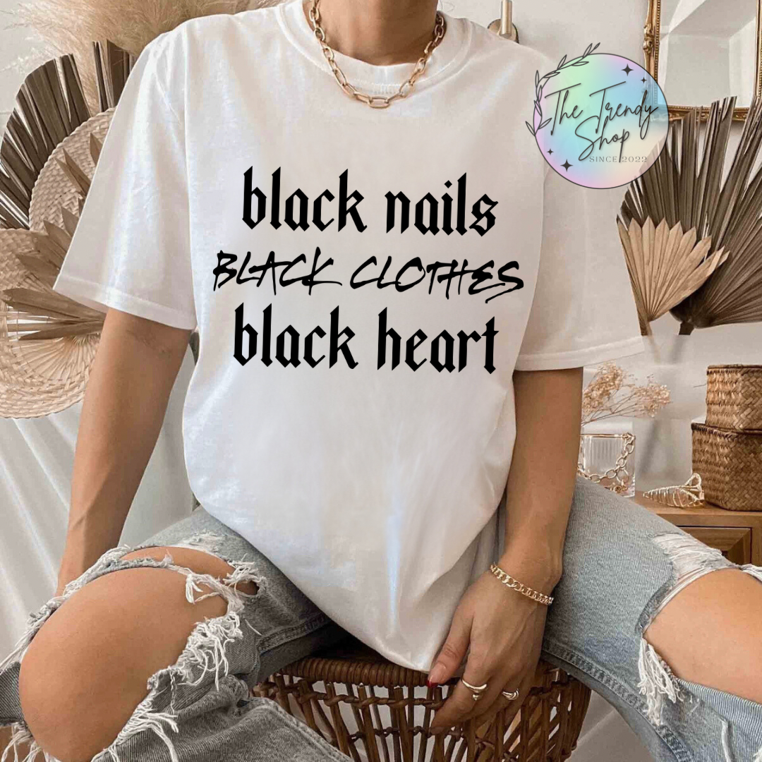 BLACK NAILS TEE OR CREW
