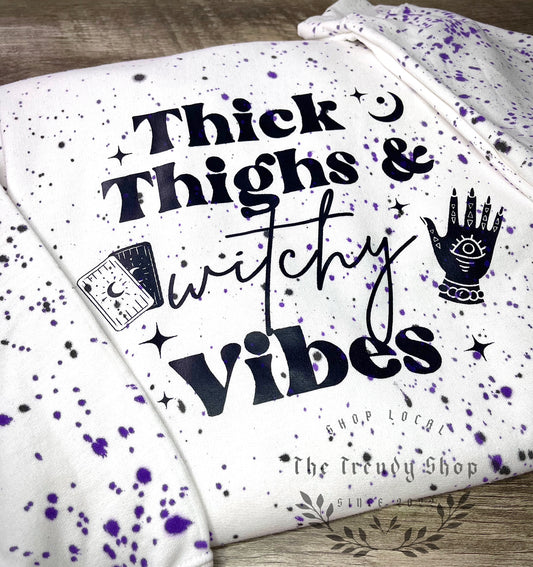 THICK THIGHS WITCHY VIBES TEE (DTF PRINTED LOGO THIS YEAR!!)