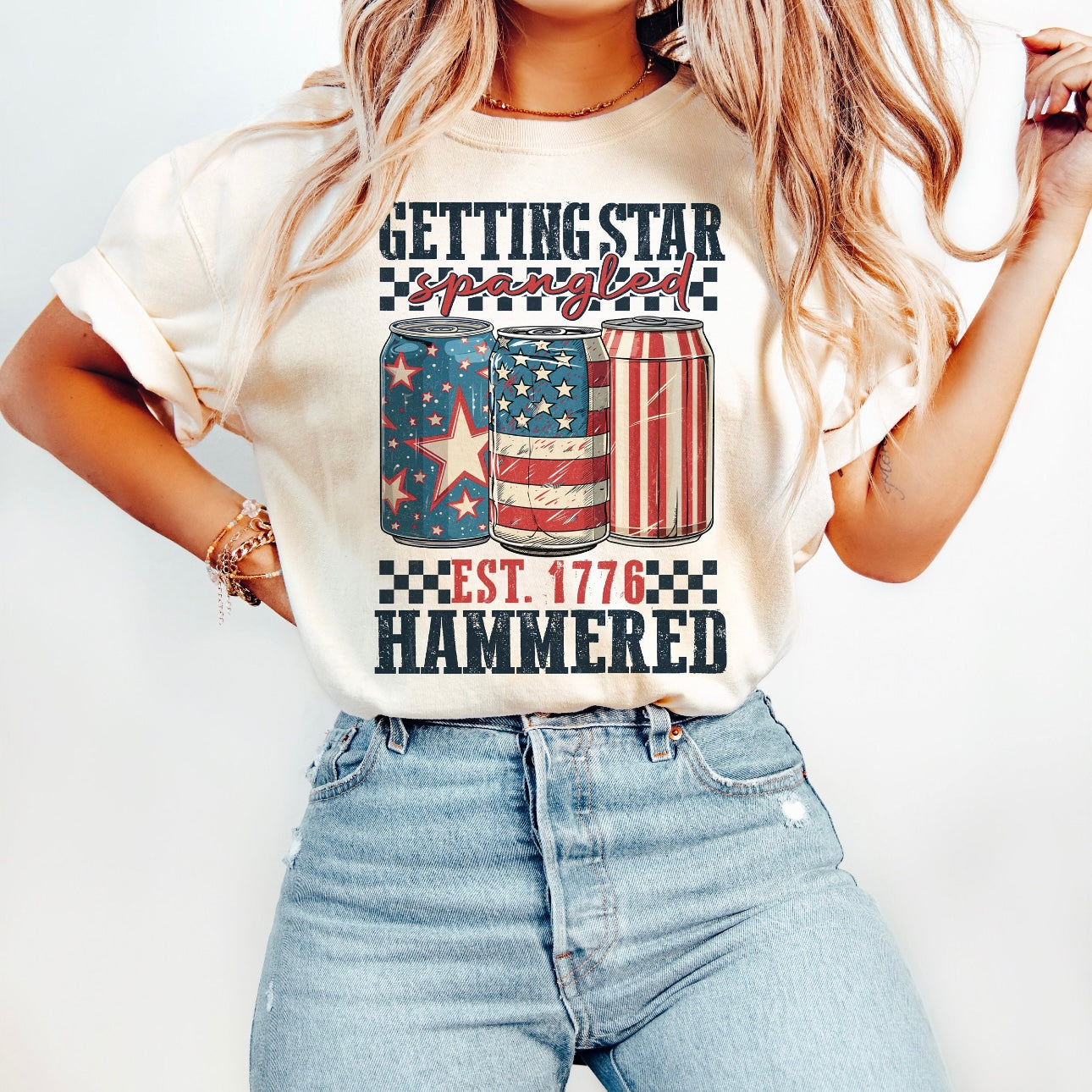 GETTING STAR SPANGLED TEE OR CREW