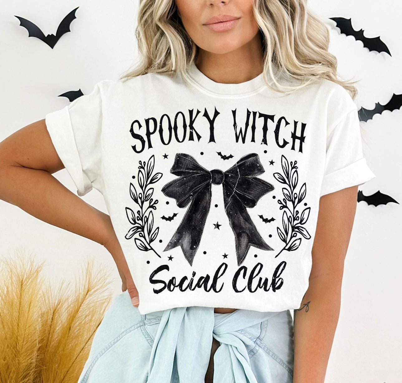 SPOOKY WITCH SOCIAL CLUB CREW OR TEE