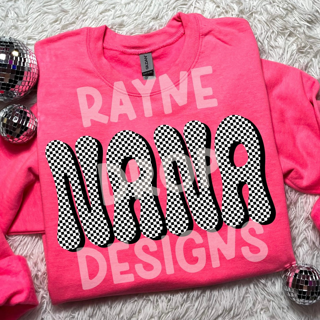 RETRO CHECKER NANA TEE