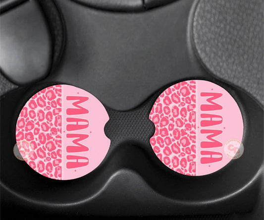 PINK LEOPARD MAMA CUP COASTER SET