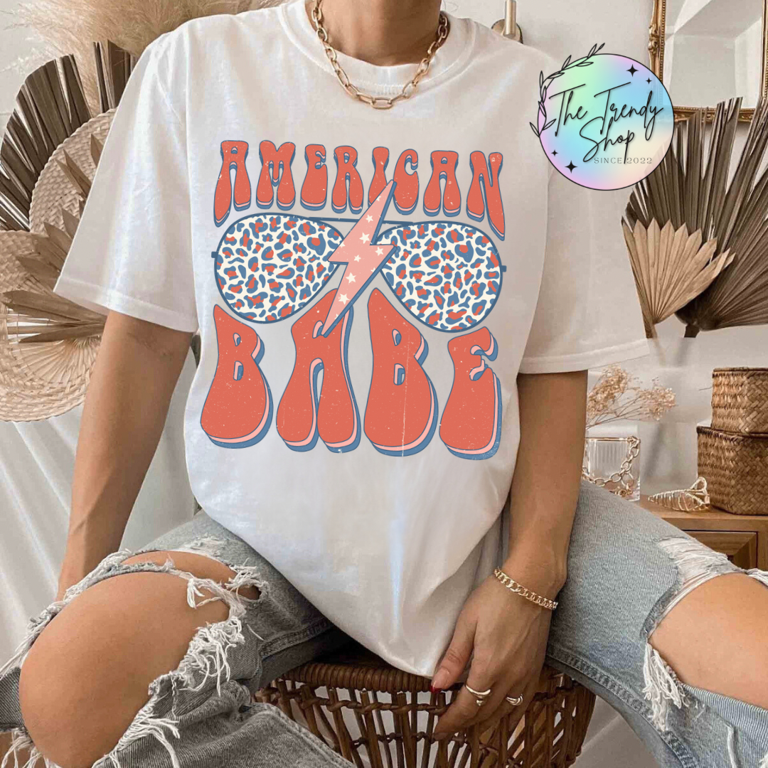 AMERICAN BABE TEE OR CREW