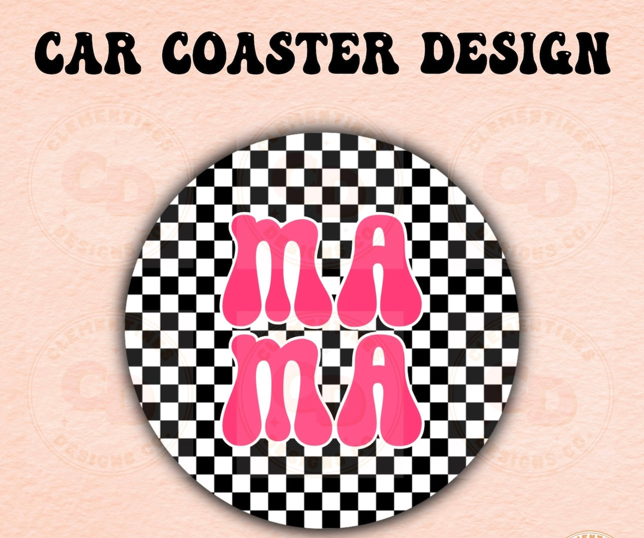 MAMA CHECKER CUP COASTER SET