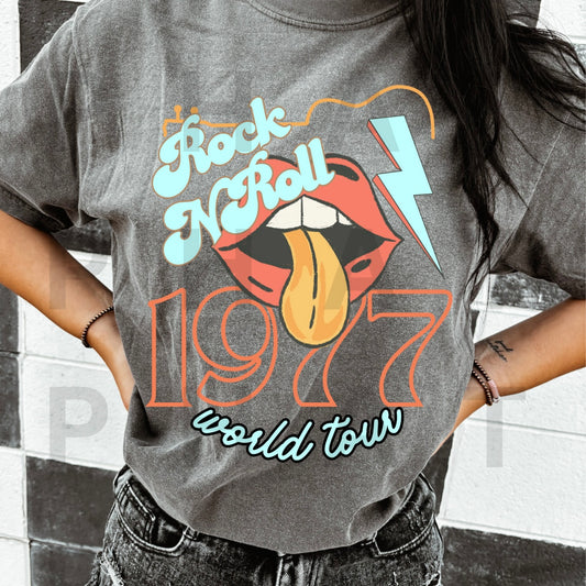 ROCK N ROLL COMFORT COLOR PRINTED TEE