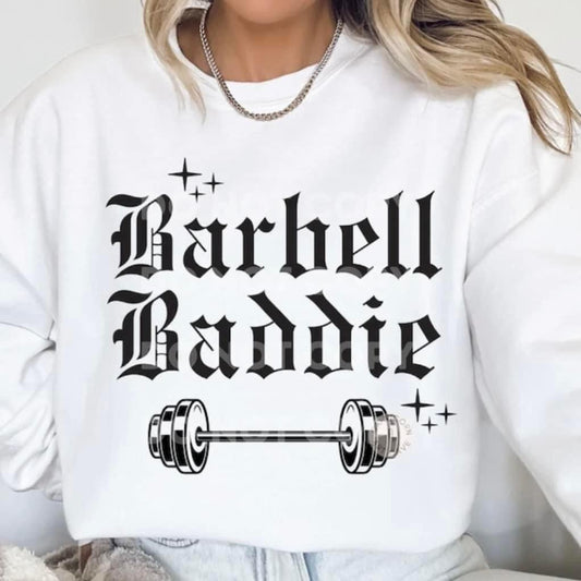 BARBELL BADDIE TEE OR CREW