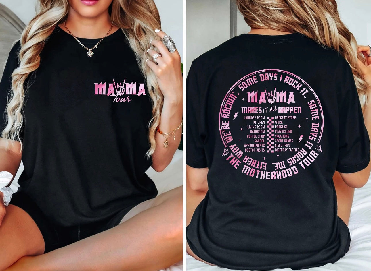 MAMA TOUR PINK PRINTED TEE