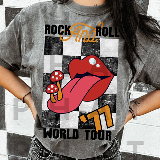 CHECKER ROCK N ROLL COMFORT COLOR PRINTED TEE