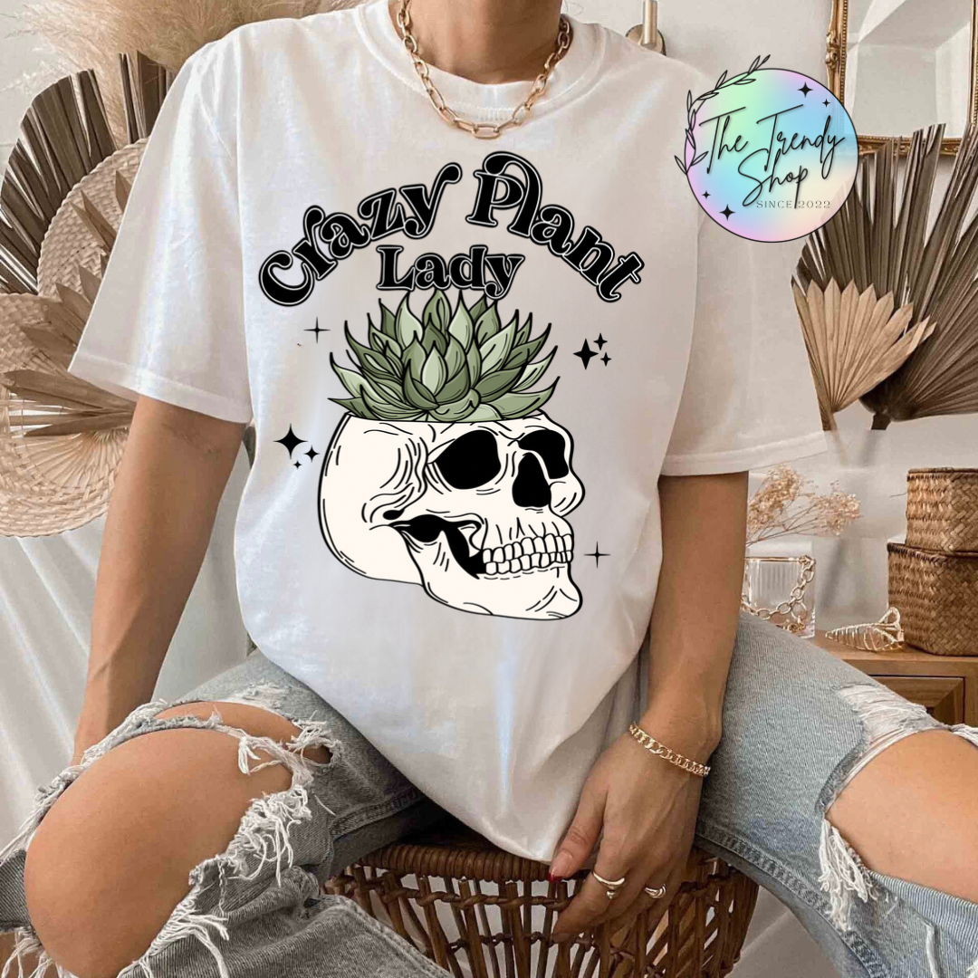 CRAZY PLANT LADY TEE OR CREW