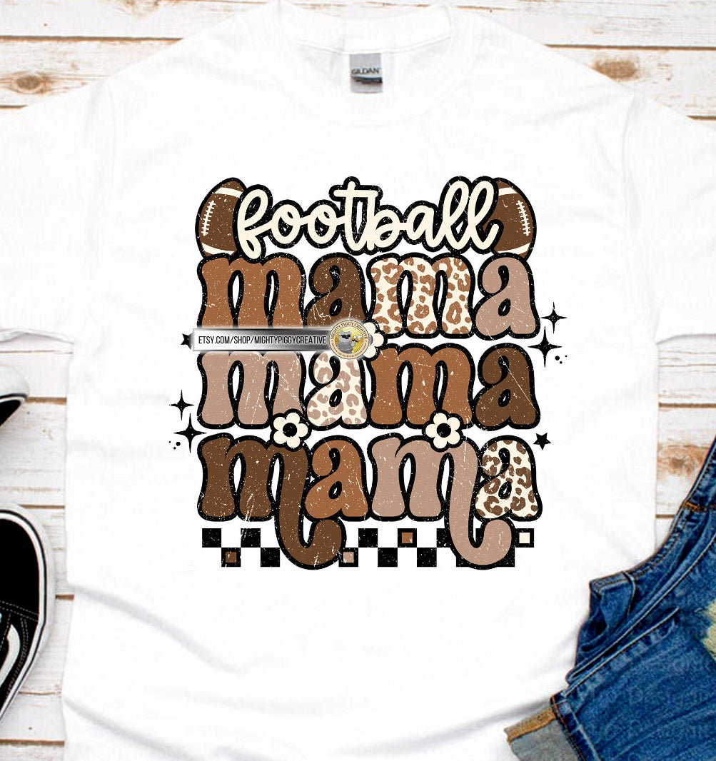 FOOTBALL MAMA CREW OR TEE