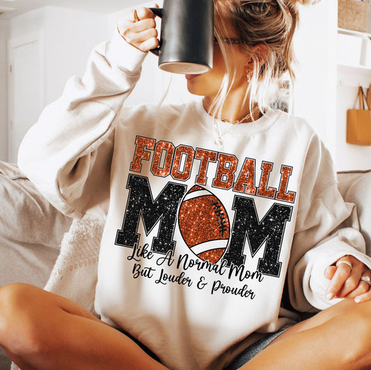 FOOTBALL MOM CREW OR TEE