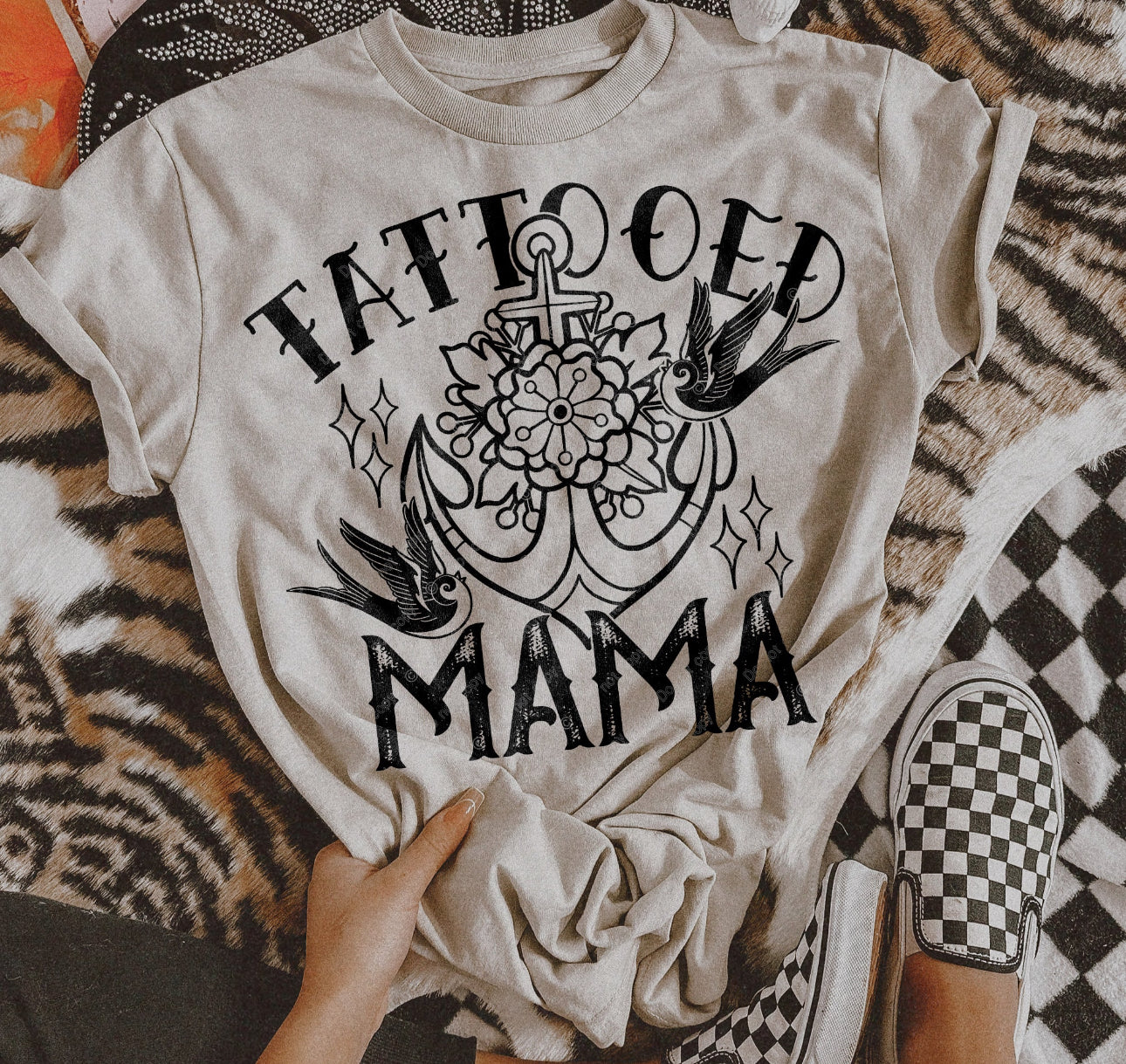 TATTOOED MAMA TEE OR CREW