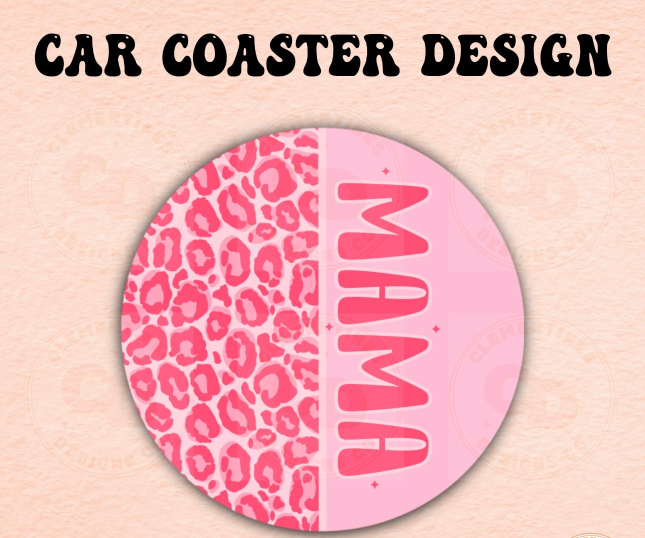 PINK LEOPARD MAMA CUP COASTER SET