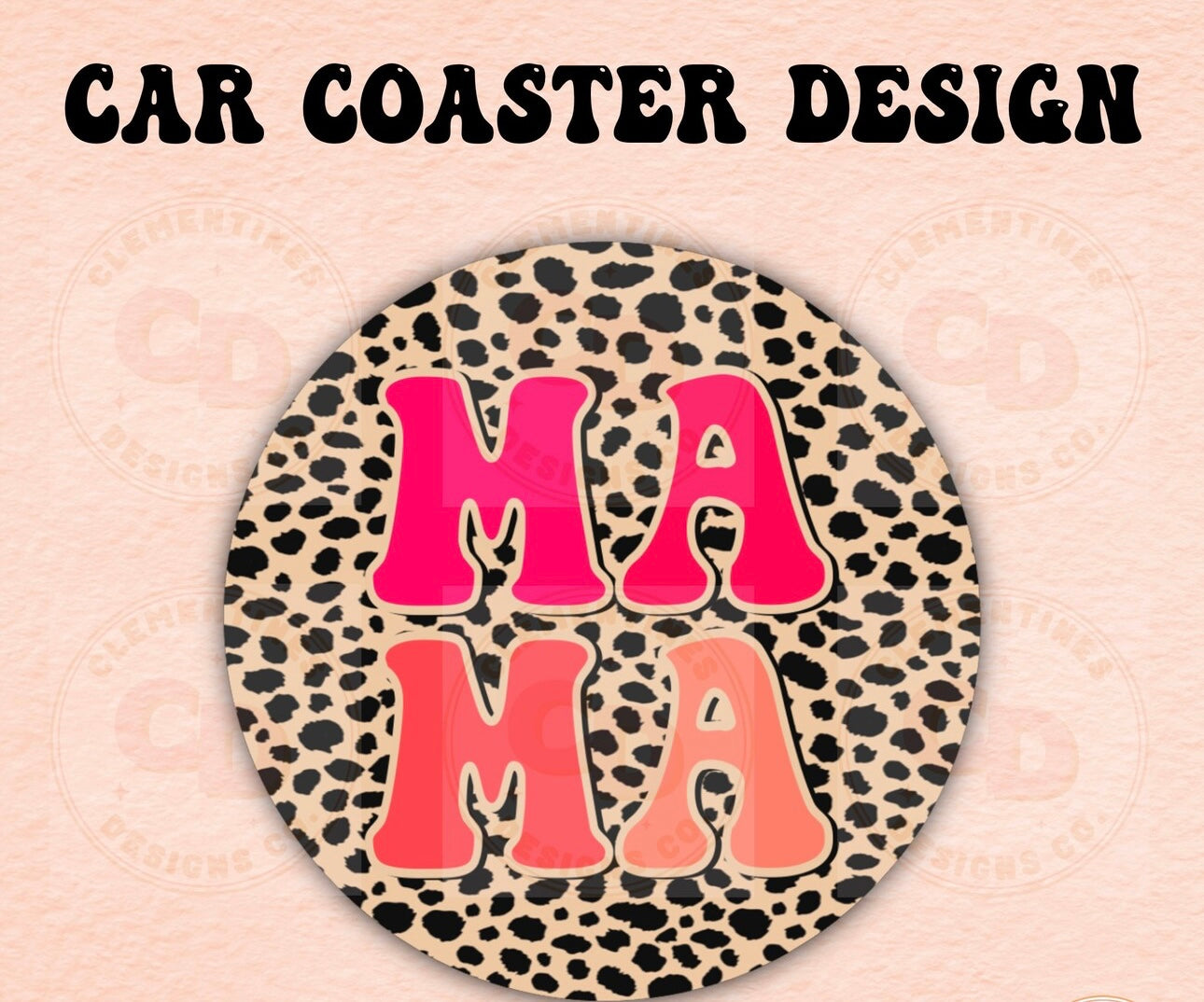 LEOPARD MAMA CUP COASTER SET