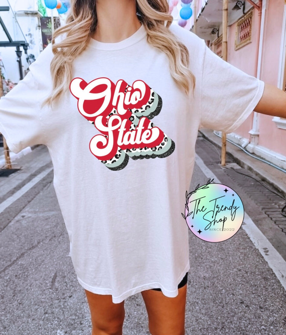 OHIO STATE PRINTED CREW OR TEE