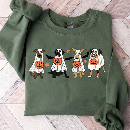 SPOOKY DOGS PRINTED GILDAN CREW