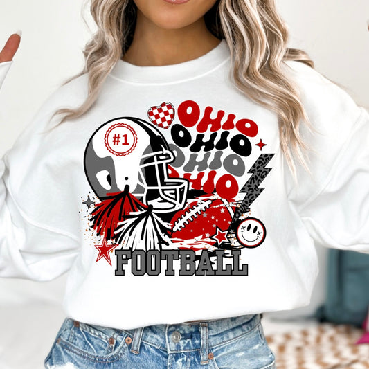 OHIO STATE PRINTED CREW OR TEE