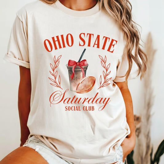 OHIO STATE PRINTED CREW OR TEE