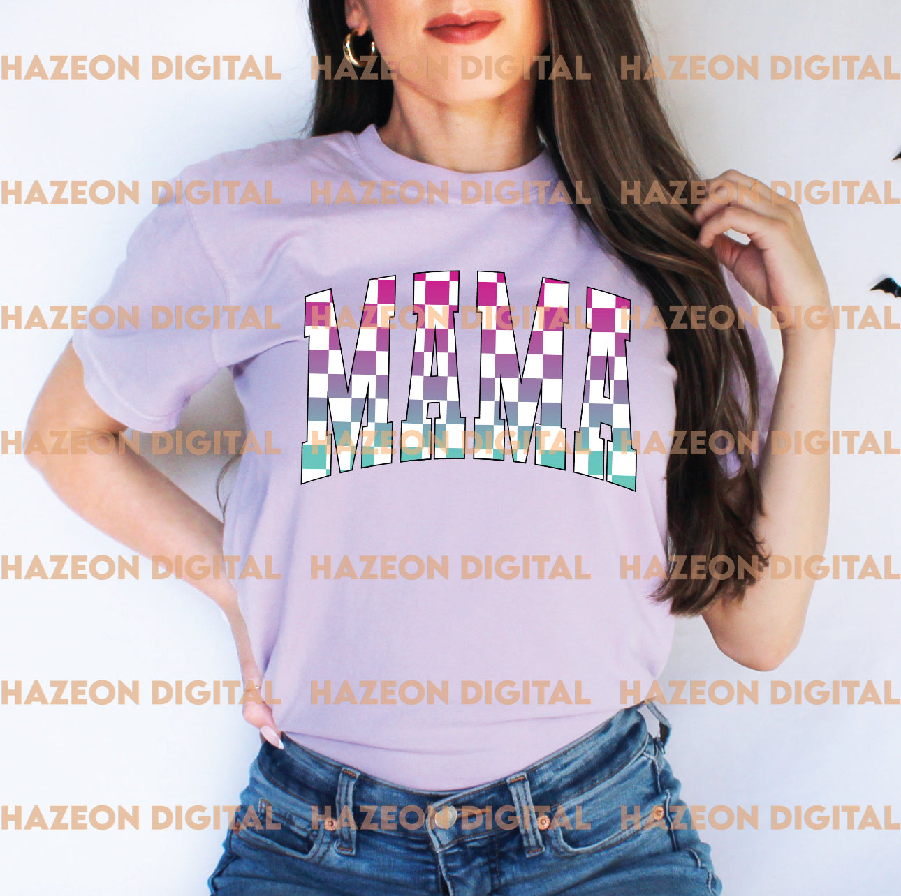 RAINBOW CHECKER MAMA TEE