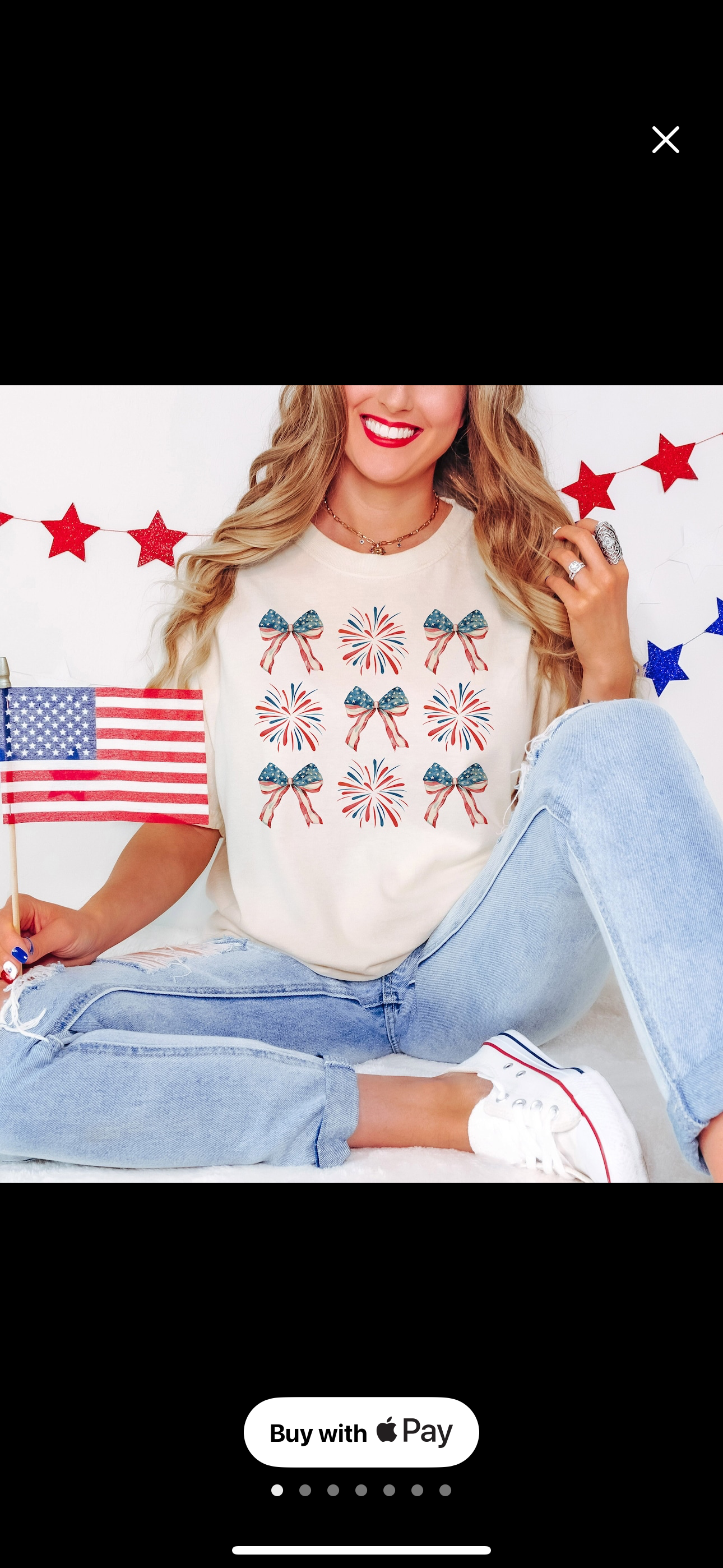 FIREWORK & RIBBON TEE OR CREW