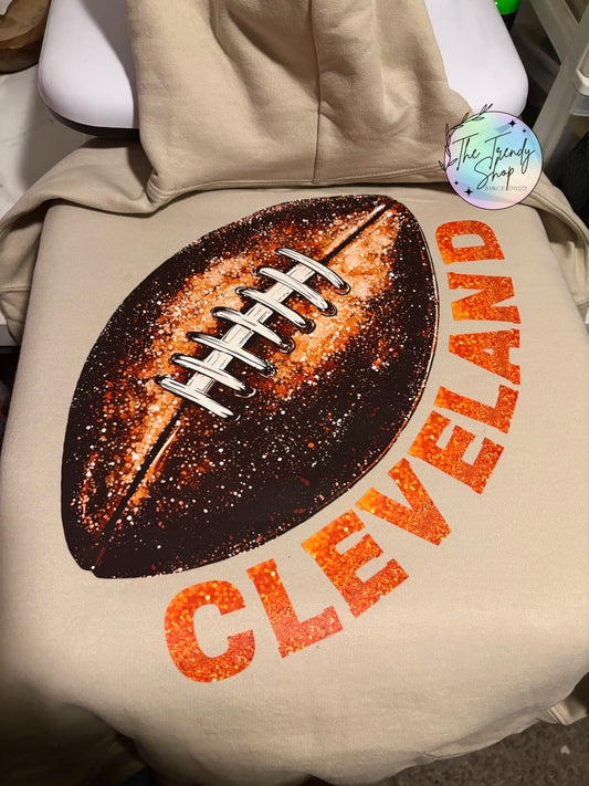 PRINTED CLEVELAND CREW OR HOODIE