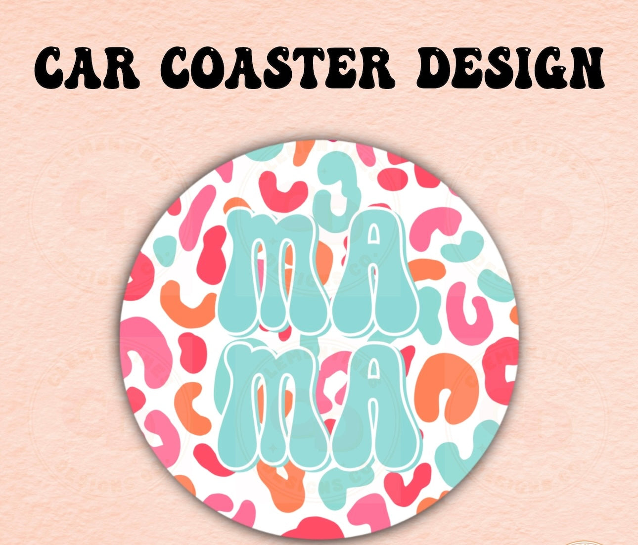 COLORFUL LEOPARD MAMA CUP COASTER SET