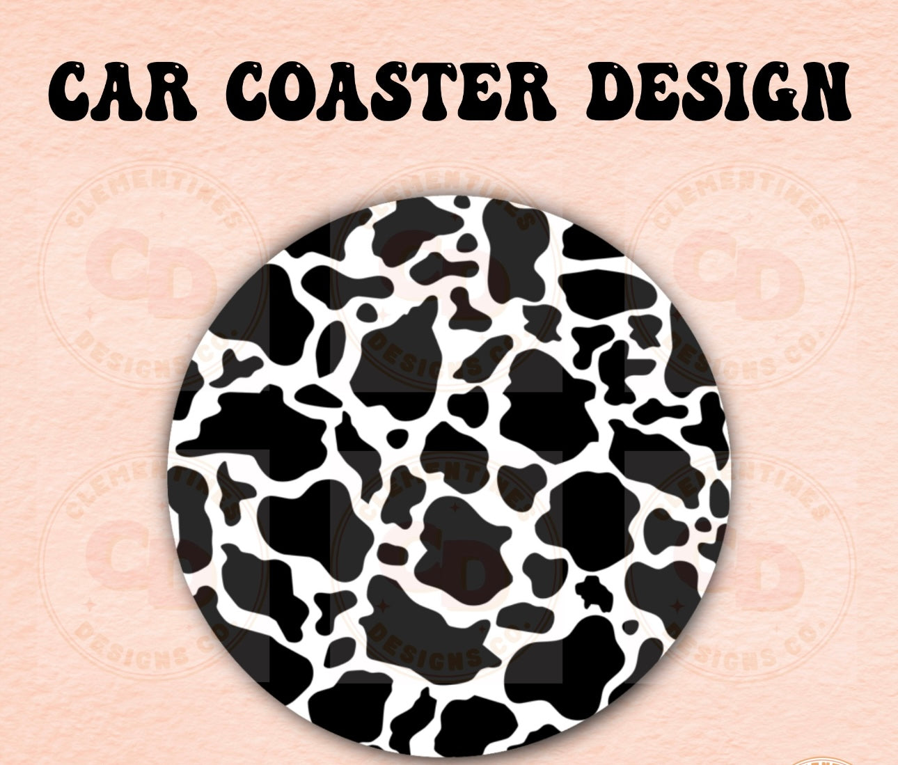 COW PRINT CUP COASTER SET