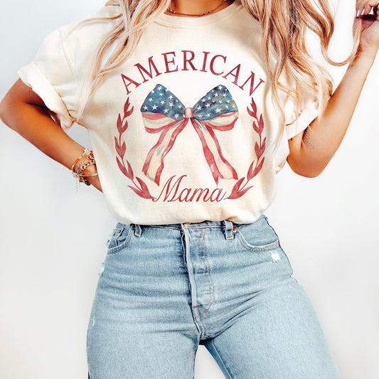 AMERICAN MAMA TEE OR CREW