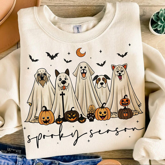 SPOOKY SEASON DOGS PRINTED GILDAN TEE