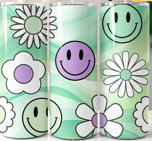 GREEN PURPLE SMILEY CUP