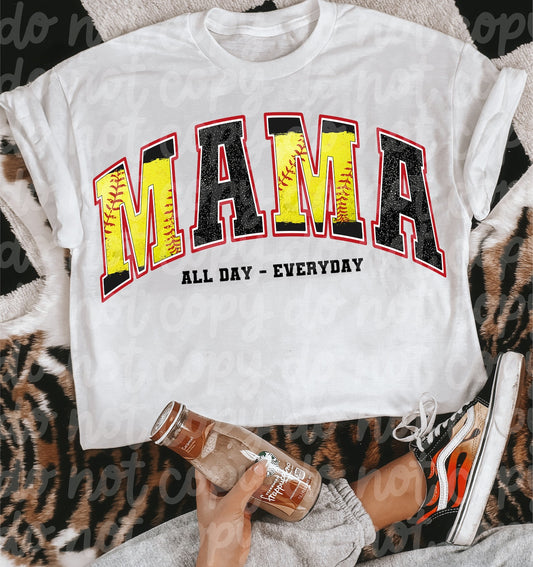 SOFTBALL MAMA PRINTED TEE