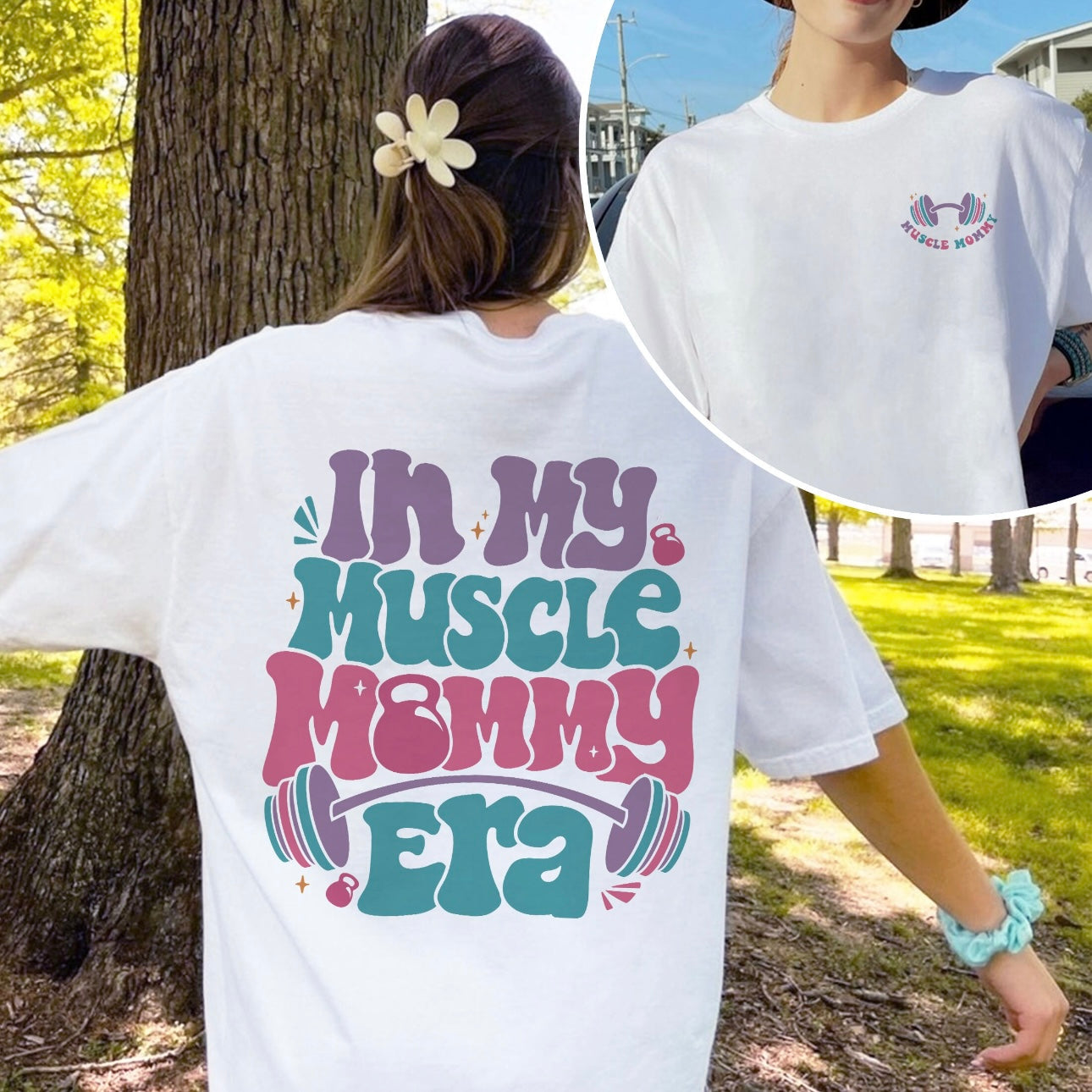 MUSCLE MOMMY ERA GYM TEE OR CREW