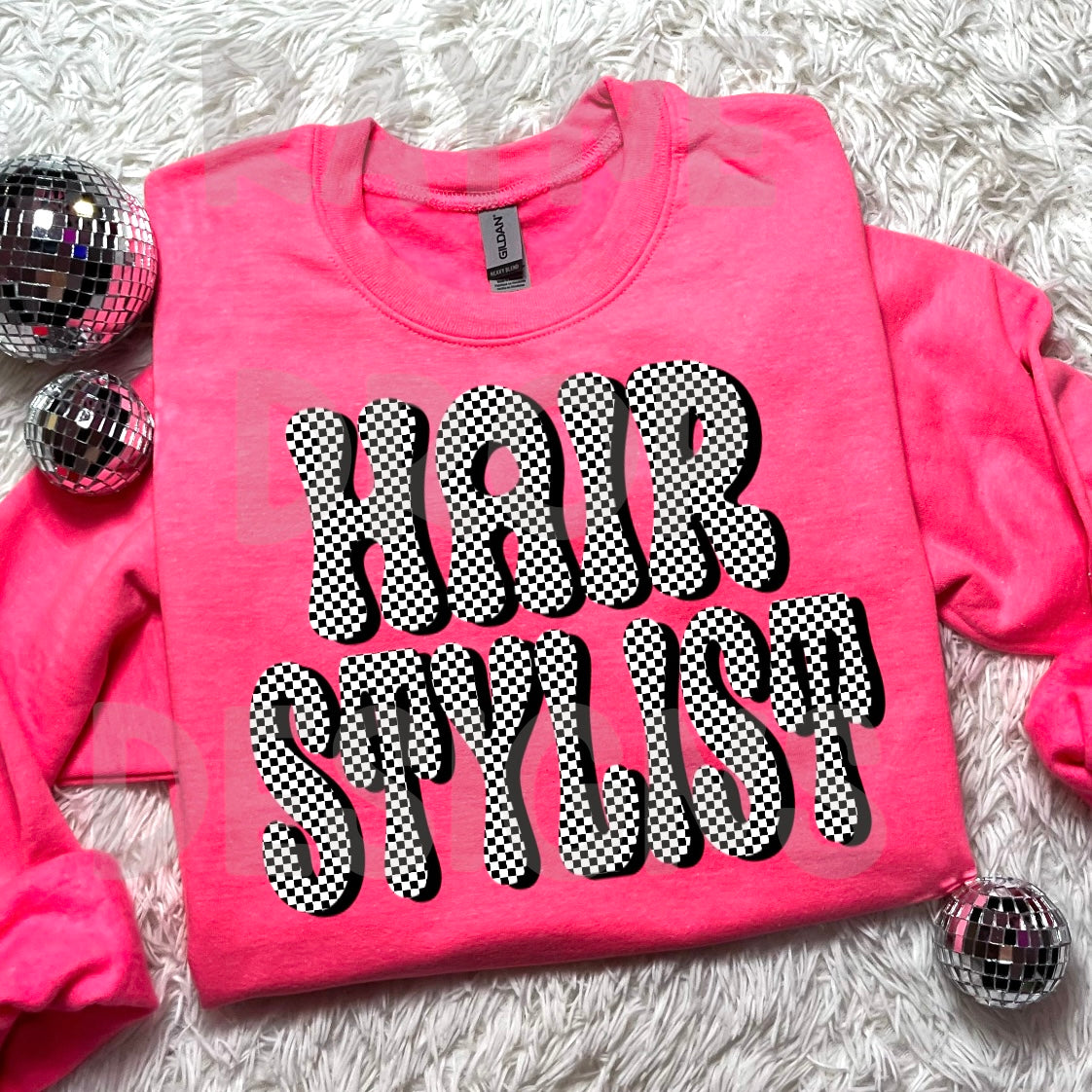 RETRO CHECKER HAIR STYLIST TEE