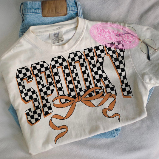 SPOOKY BOW TEE OR CREW