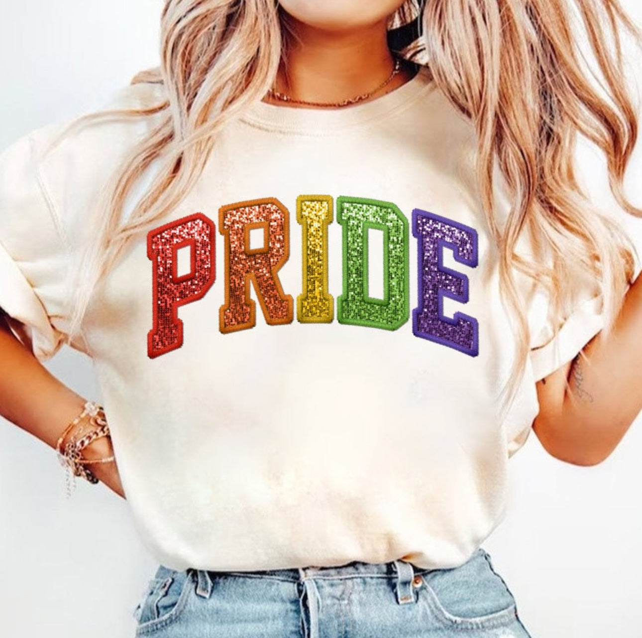 FAUX GLITTER PRIDE TEE