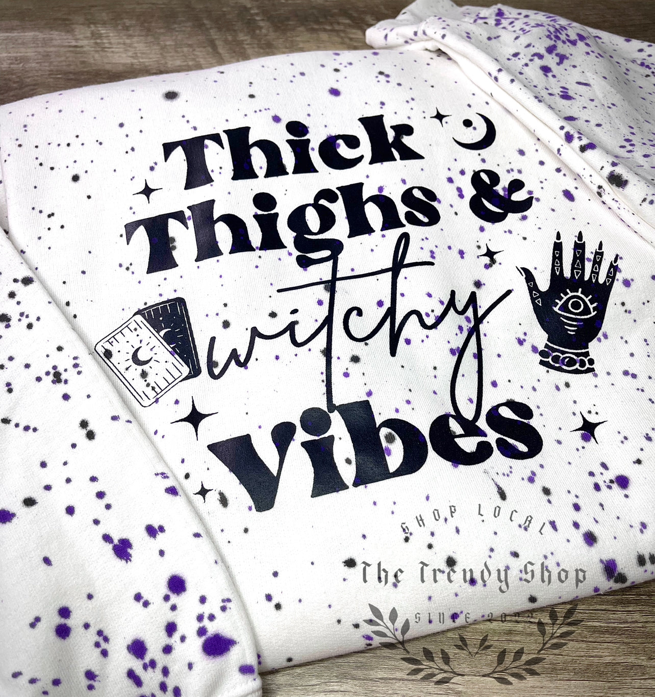 THICK THIGHS WITCHY VIBES CREW (DTF PRINTED LOGO THIS YEAR!!)