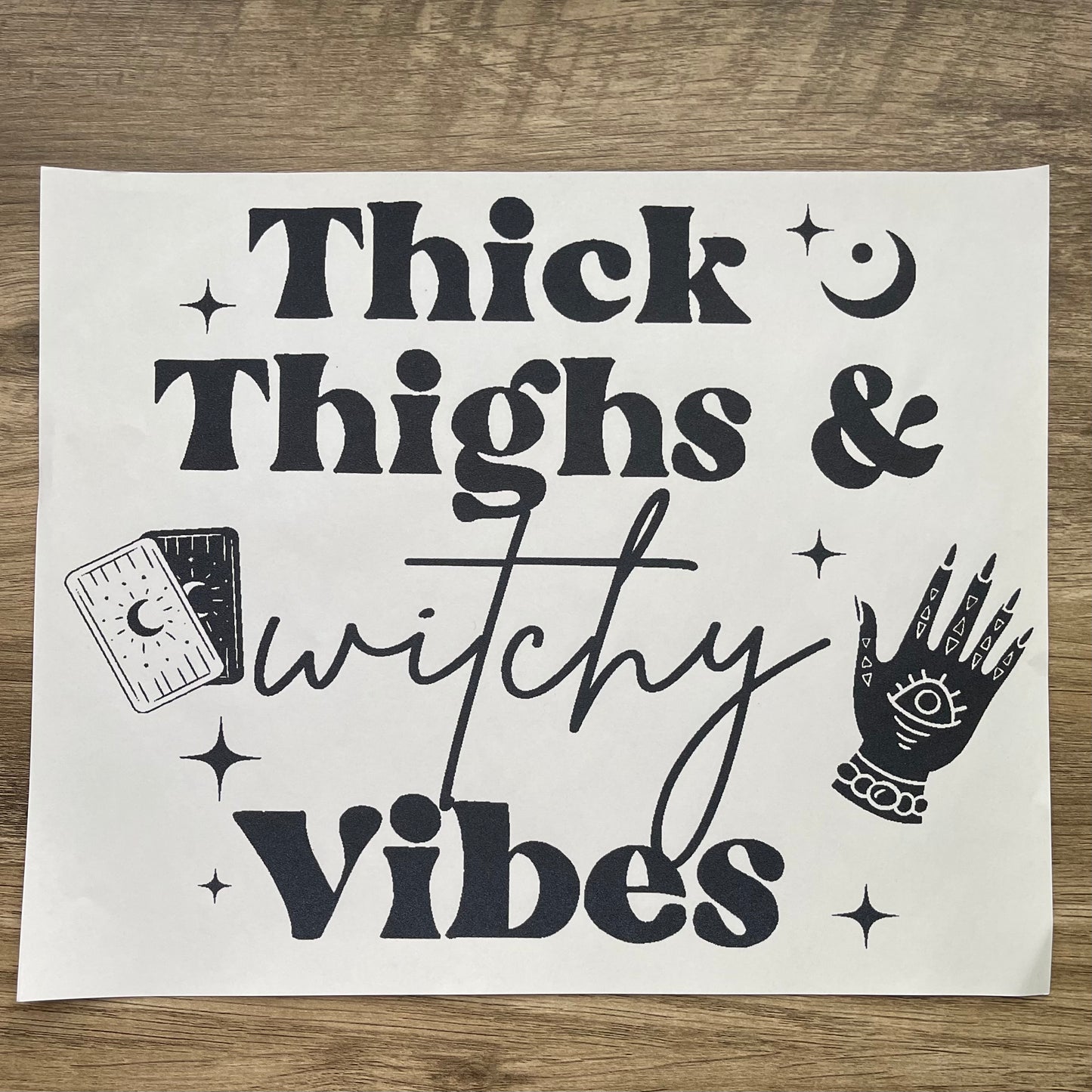 THICK THIGHS & WITCHY VIBES BLACK LOGO TEE