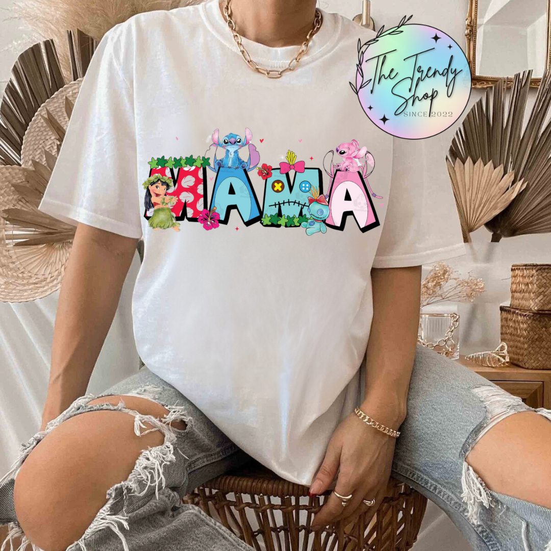 MAMA PRINTED DESIGN TEE OR CREW