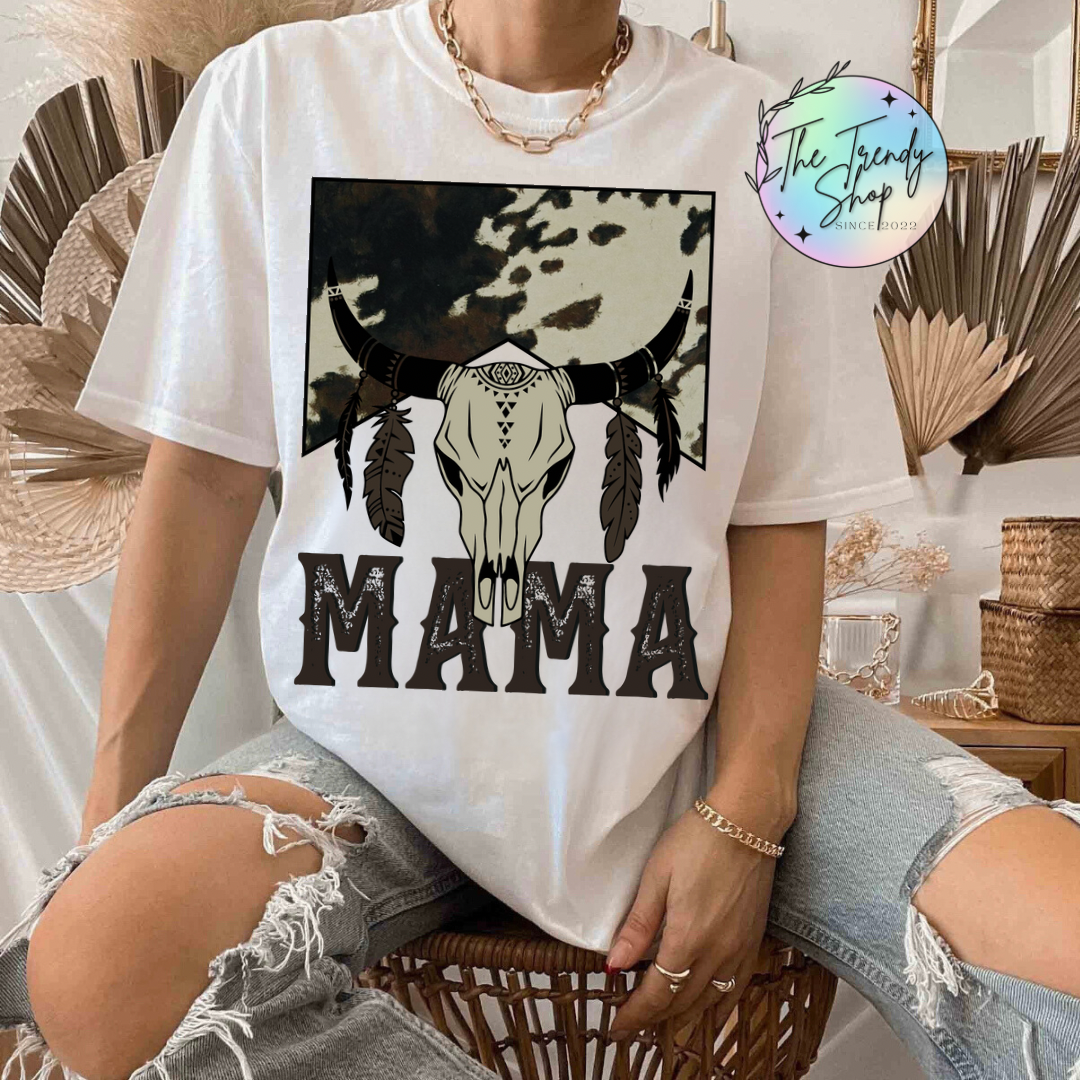 WESTERN MAMA TEE OR CREW