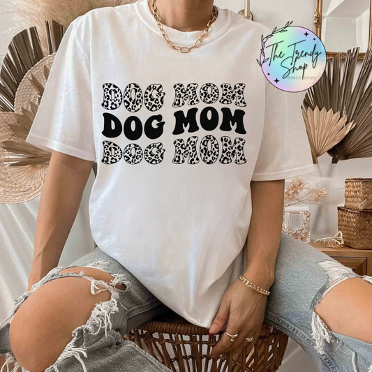 DOG MOM STACKED TEE OR CREW