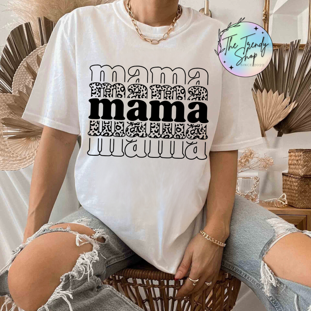 MAMA STACKED TEE OR CREW