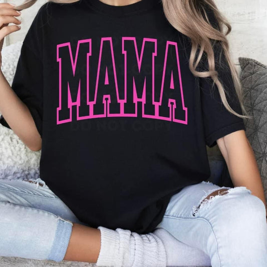 PINK VARSITY LETTER MAMA TEE