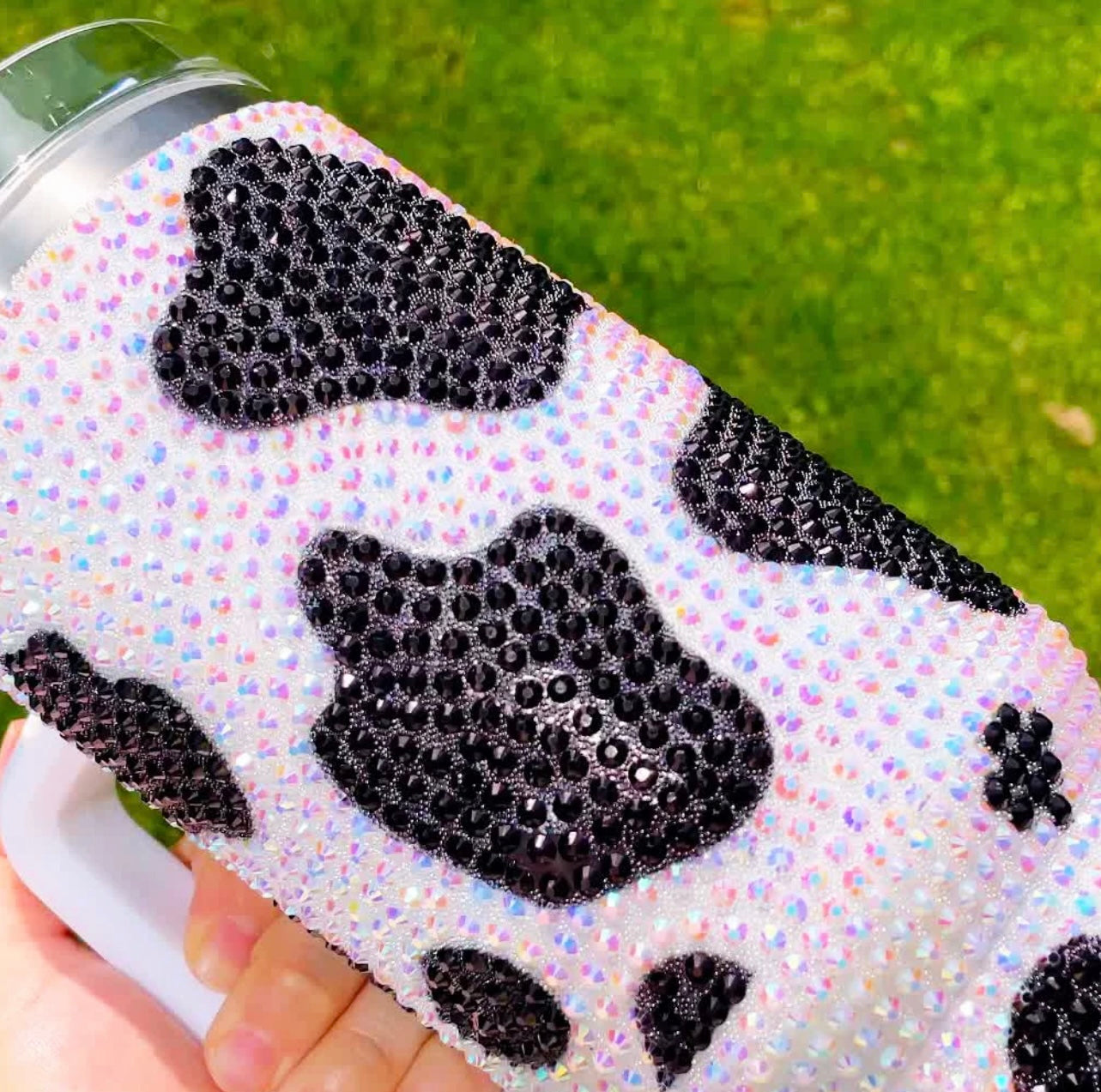 RHINESTONE COW DUPE CUP🧋✨