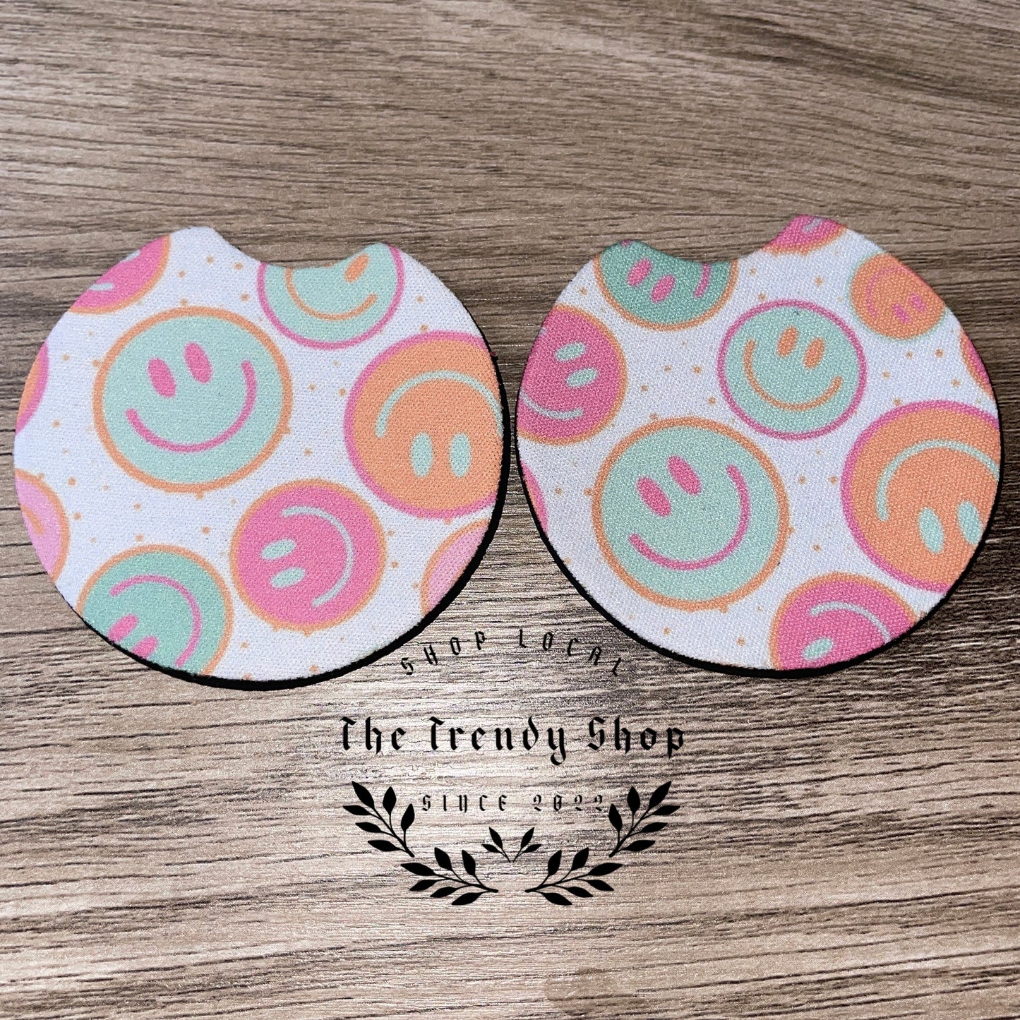 PASTEL SMILEY CUP COASTER SET