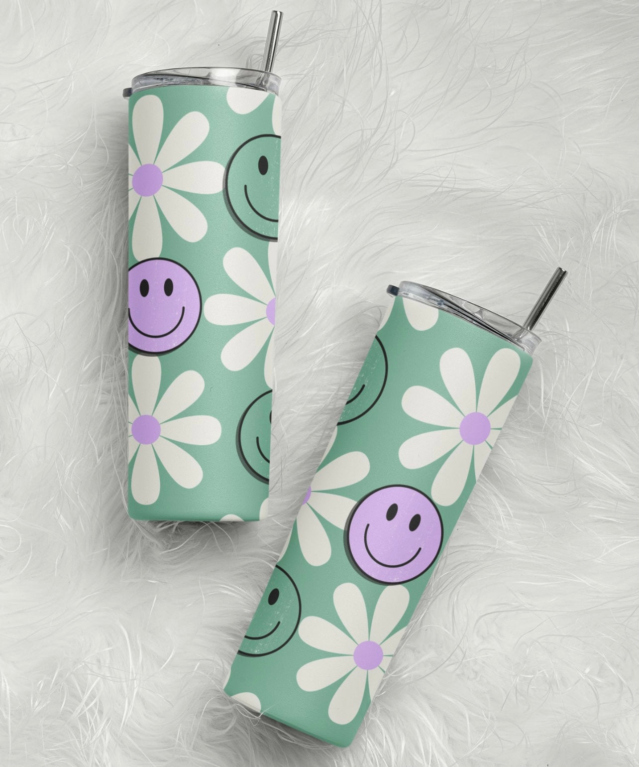 GREEN PURPLE SMILEY CUP