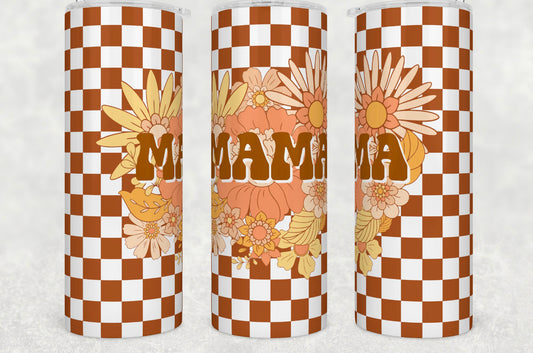 MAMA FLOWER CHECKERED CUP