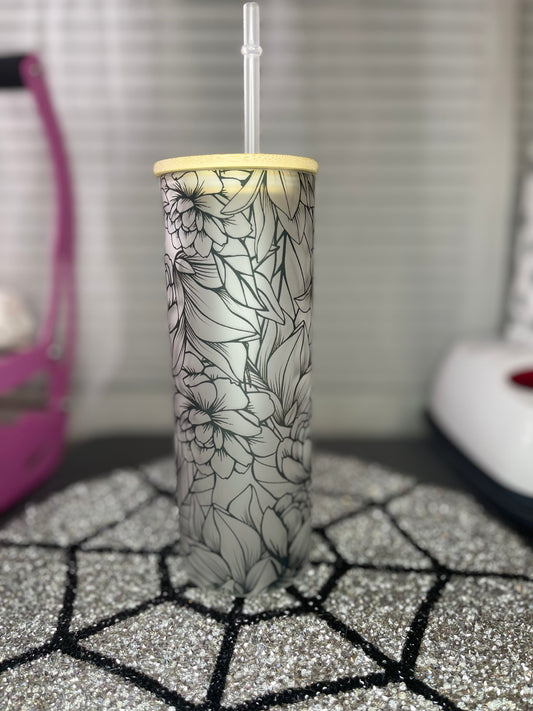 FLORAL GLASS CUP